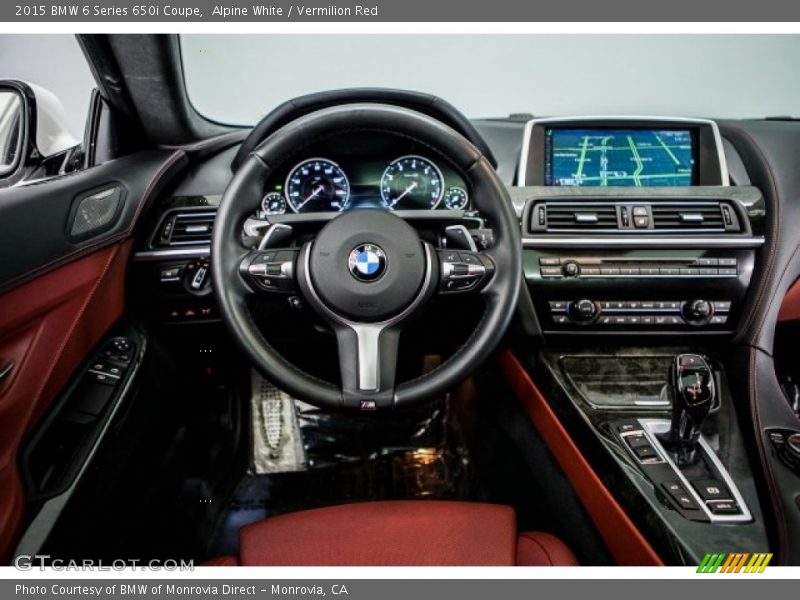 Alpine White / Vermilion Red 2015 BMW 6 Series 650i Coupe