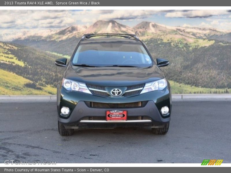 Spruce Green Mica / Black 2013 Toyota RAV4 XLE AWD