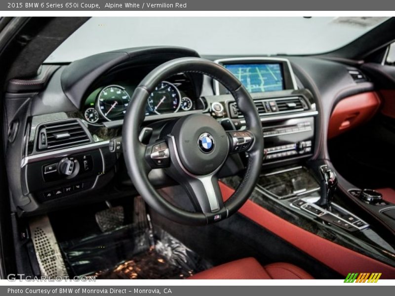 Alpine White / Vermilion Red 2015 BMW 6 Series 650i Coupe