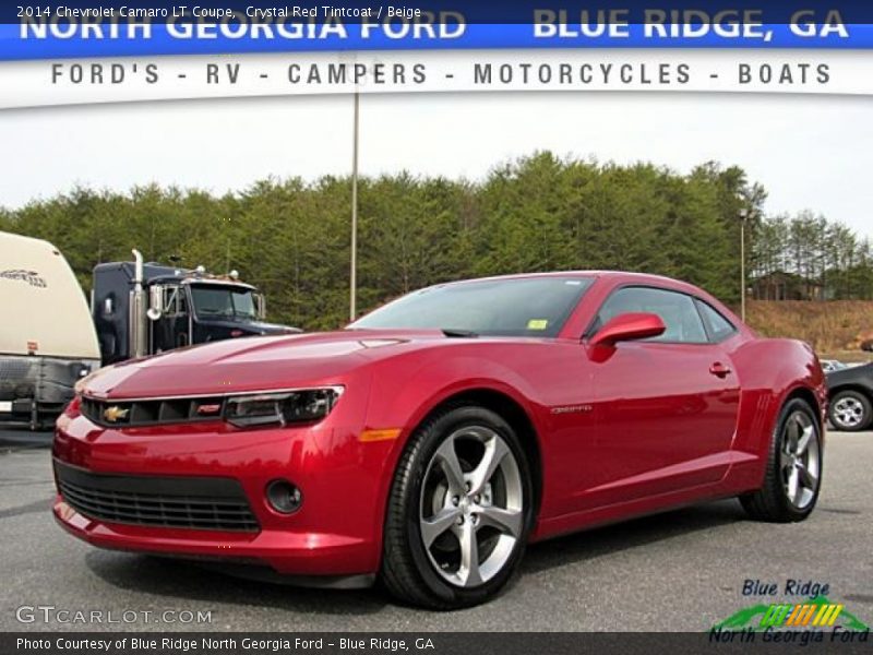 Crystal Red Tintcoat / Beige 2014 Chevrolet Camaro LT Coupe