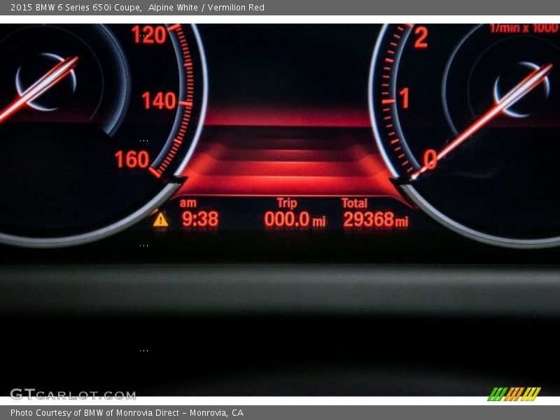 Alpine White / Vermilion Red 2015 BMW 6 Series 650i Coupe