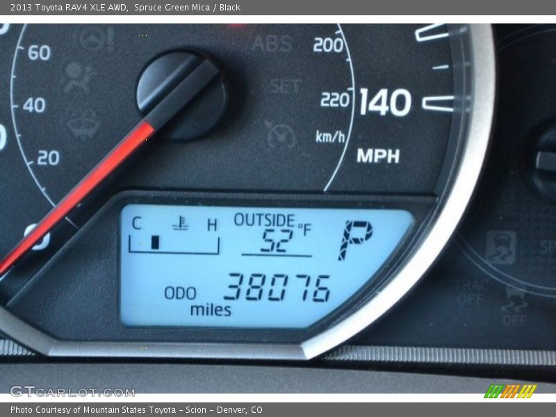 Spruce Green Mica / Black 2013 Toyota RAV4 XLE AWD