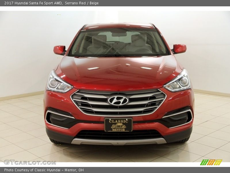 Serrano Red / Beige 2017 Hyundai Santa Fe Sport AWD