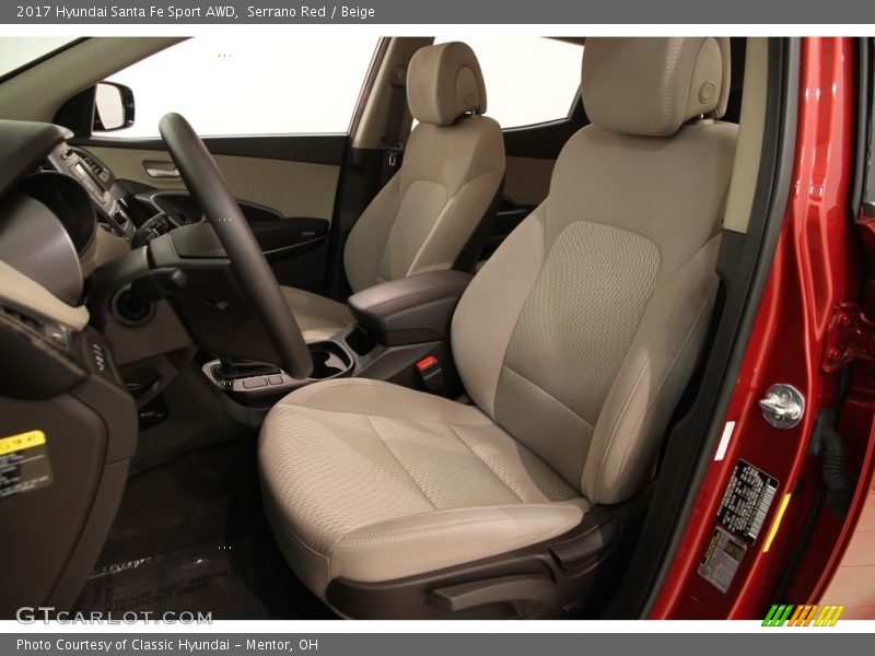 Serrano Red / Beige 2017 Hyundai Santa Fe Sport AWD