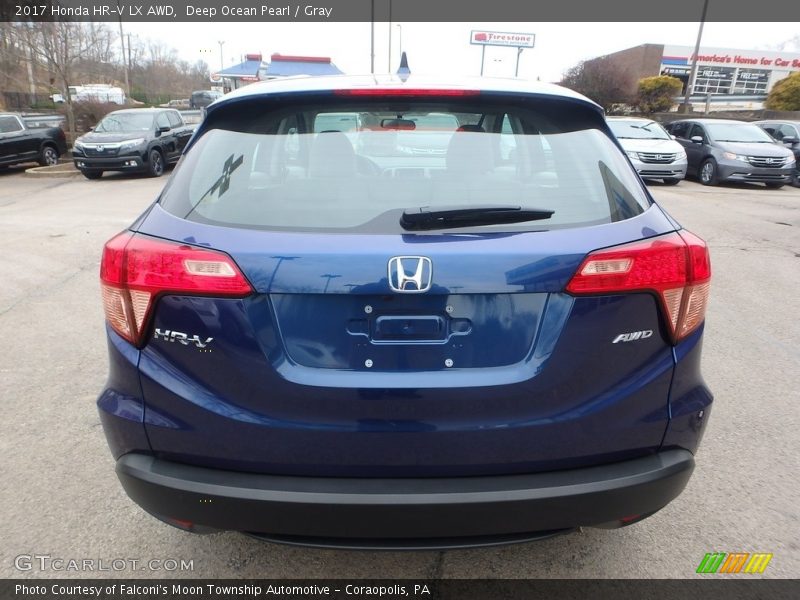 Deep Ocean Pearl / Gray 2017 Honda HR-V LX AWD