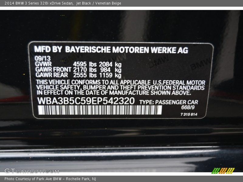 Jet Black / Venetian Beige 2014 BMW 3 Series 328i xDrive Sedan