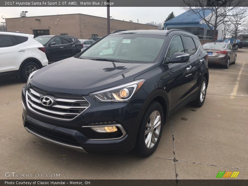 Marlin Blue / Beige 2017 Hyundai Santa Fe Sport 2.0T AWD