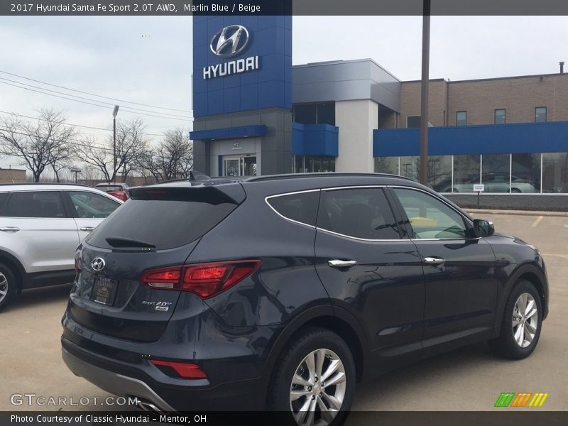 Marlin Blue / Beige 2017 Hyundai Santa Fe Sport 2.0T AWD