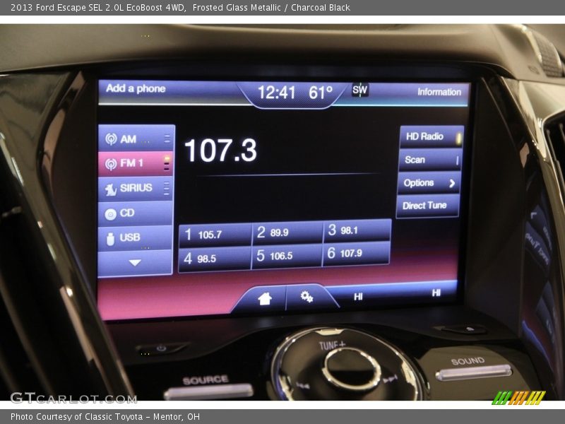 Frosted Glass Metallic / Charcoal Black 2013 Ford Escape SEL 2.0L EcoBoost 4WD