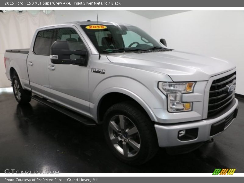 Ingot Silver Metallic / Black 2015 Ford F150 XLT SuperCrew 4x4