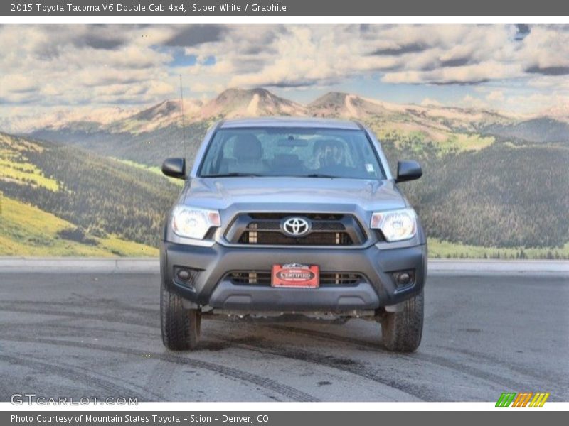 Super White / Graphite 2015 Toyota Tacoma V6 Double Cab 4x4