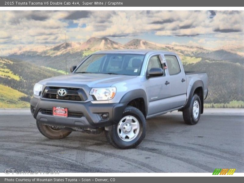 Super White / Graphite 2015 Toyota Tacoma V6 Double Cab 4x4