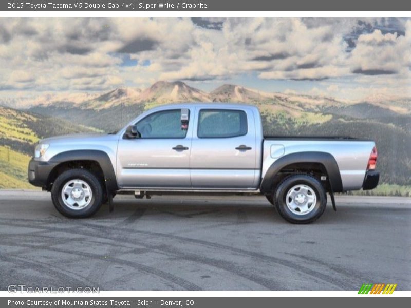 Super White / Graphite 2015 Toyota Tacoma V6 Double Cab 4x4