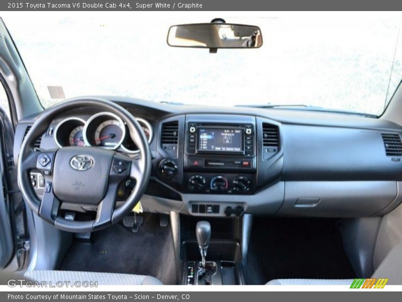 Super White / Graphite 2015 Toyota Tacoma V6 Double Cab 4x4