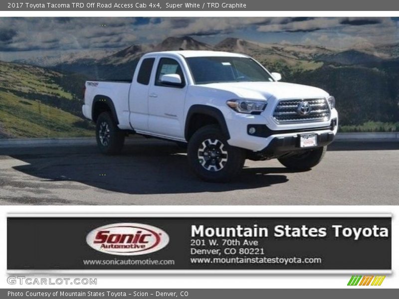 Super White / TRD Graphite 2017 Toyota Tacoma TRD Off Road Access Cab 4x4