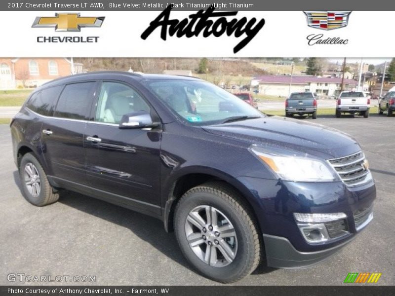 Blue Velvet Metallic / Dark Titanium/Light Titanium 2017 Chevrolet Traverse LT AWD