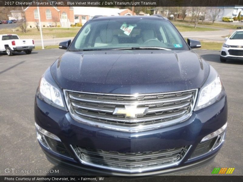 Blue Velvet Metallic / Dark Titanium/Light Titanium 2017 Chevrolet Traverse LT AWD
