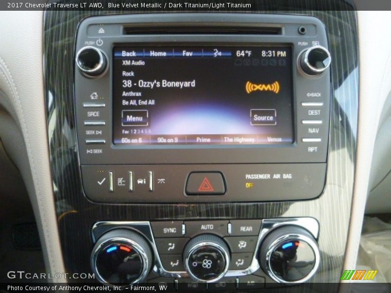 Blue Velvet Metallic / Dark Titanium/Light Titanium 2017 Chevrolet Traverse LT AWD