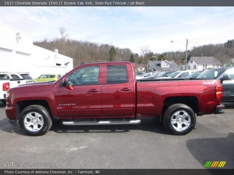 Siren Red Tintcoat / Jet Black 2017 Chevrolet Silverado 1500 LT Double Cab 4x4