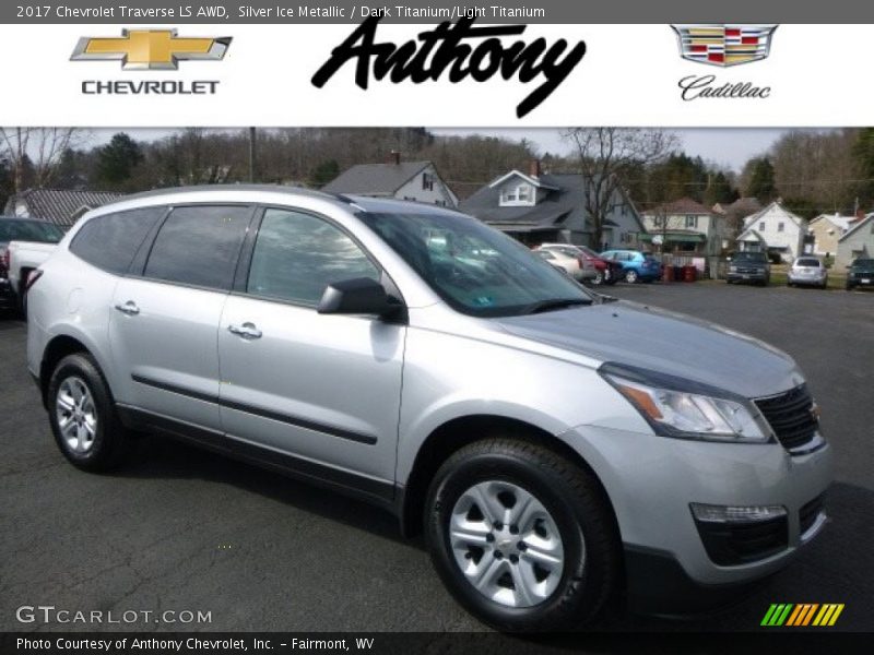 Silver Ice Metallic / Dark Titanium/Light Titanium 2017 Chevrolet Traverse LS AWD