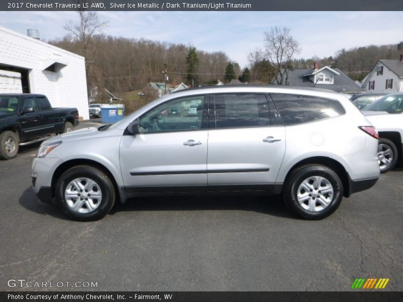 Silver Ice Metallic / Dark Titanium/Light Titanium 2017 Chevrolet Traverse LS AWD