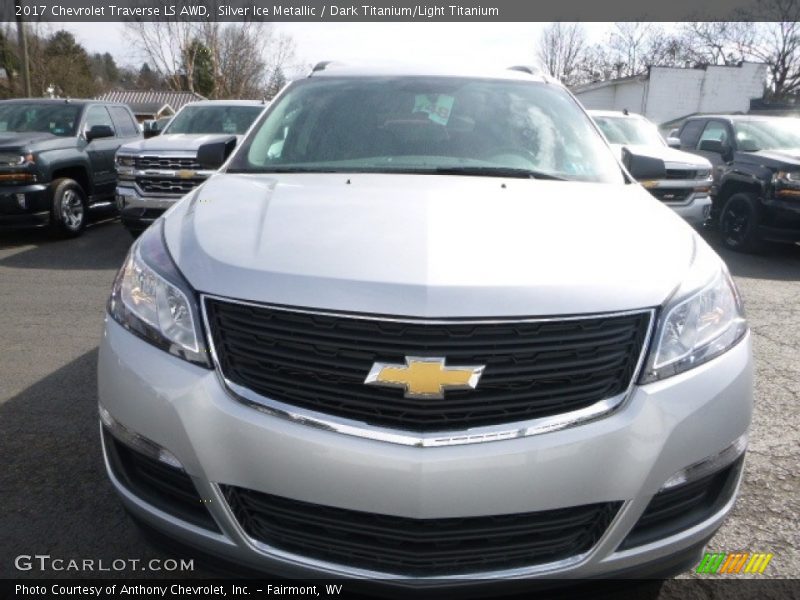 Silver Ice Metallic / Dark Titanium/Light Titanium 2017 Chevrolet Traverse LS AWD