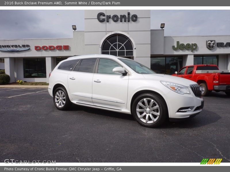 Summit White / Ebony/Dark Plum 2016 Buick Enclave Premium AWD