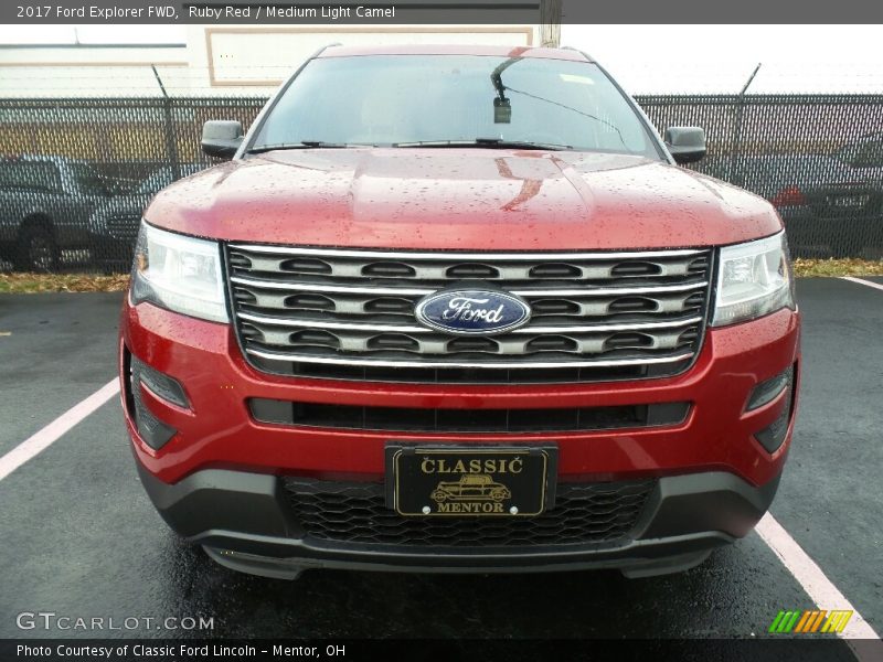 Ruby Red / Medium Light Camel 2017 Ford Explorer FWD