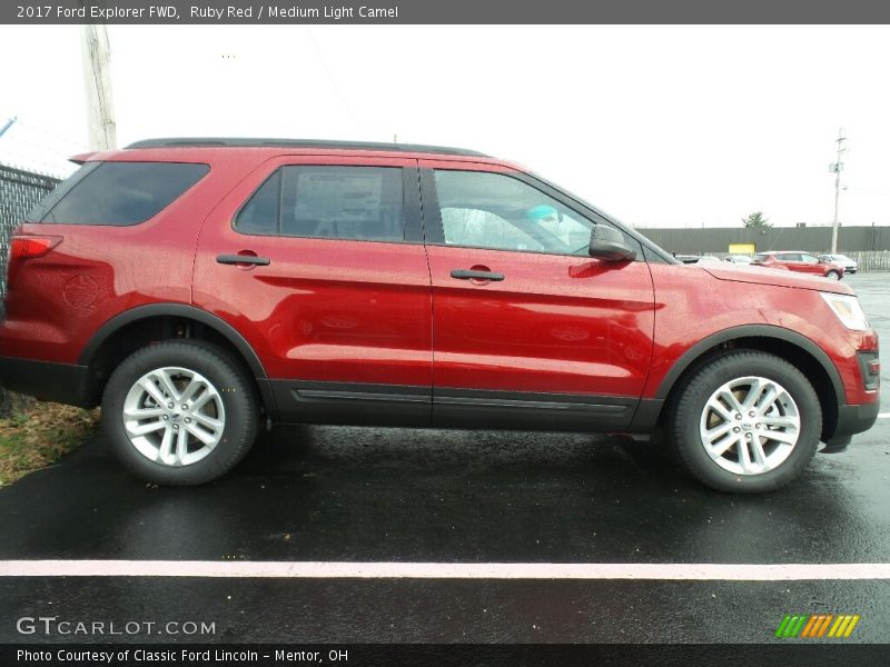 Ruby Red / Medium Light Camel 2017 Ford Explorer FWD