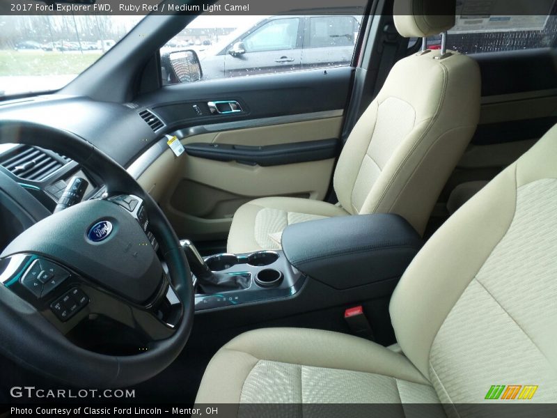 Ruby Red / Medium Light Camel 2017 Ford Explorer FWD