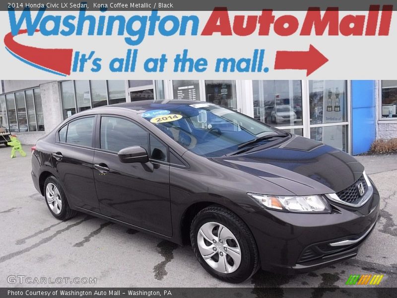 Kona Coffee Metallic / Black 2014 Honda Civic LX Sedan