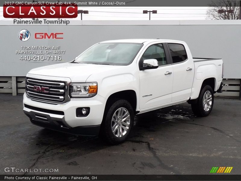 Summit White / Cocoa/­Dune 2017 GMC Canyon SLT Crew Cab 4x4