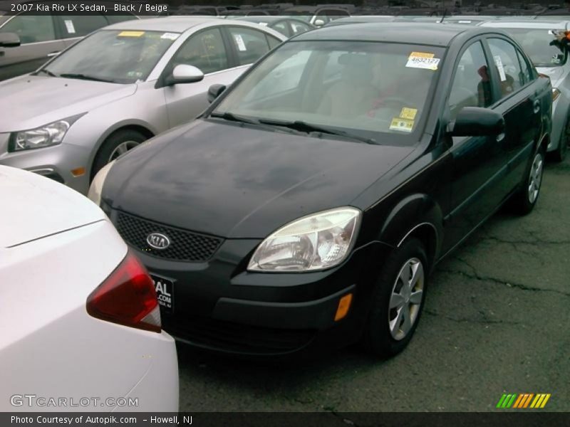 Black / Beige 2007 Kia Rio LX Sedan