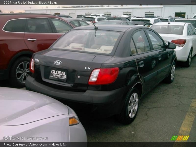 Black / Beige 2007 Kia Rio LX Sedan