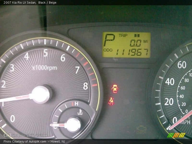Black / Beige 2007 Kia Rio LX Sedan