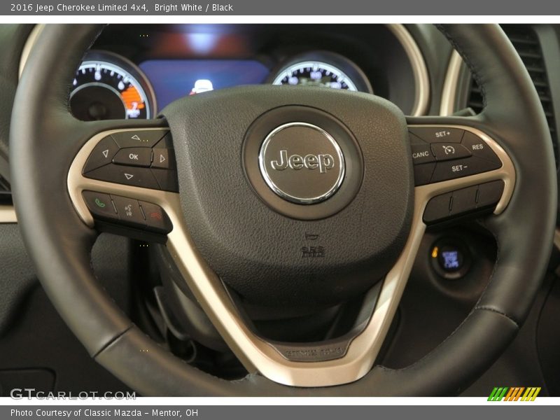 Bright White / Black 2016 Jeep Cherokee Limited 4x4