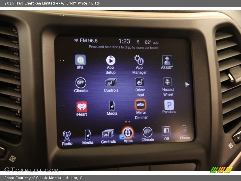 Bright White / Black 2016 Jeep Cherokee Limited 4x4