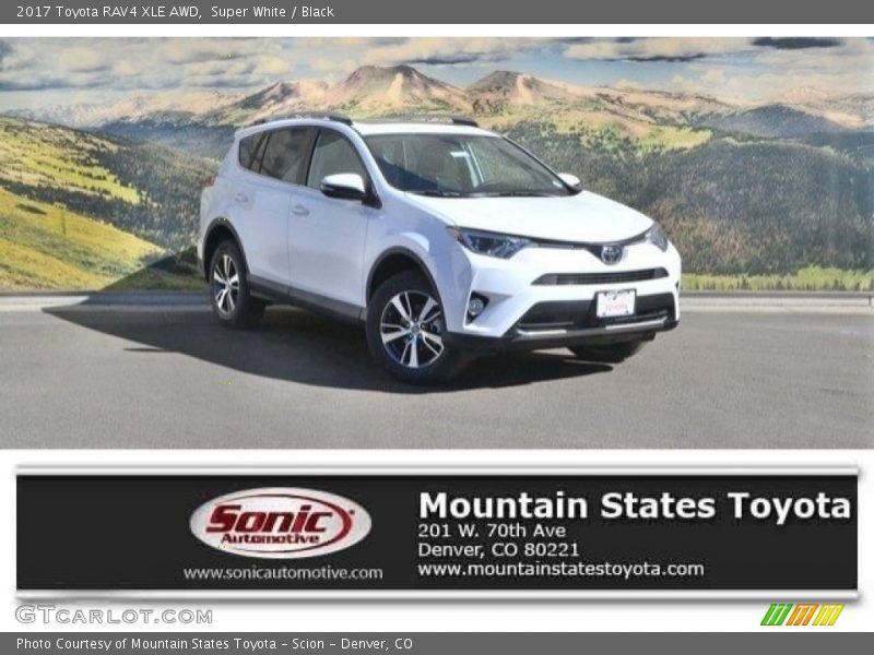 Super White / Black 2017 Toyota RAV4 XLE AWD