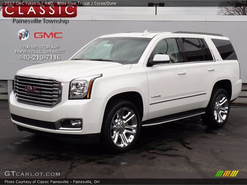 White Frost Tricoat / Cocoa/Dune 2017 GMC Yukon SLT 4WD