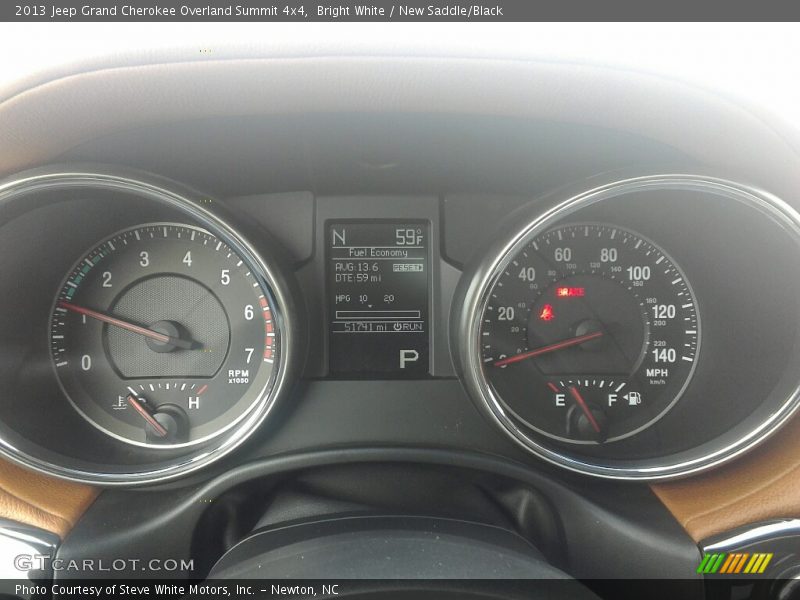 Bright White / New Saddle/Black 2013 Jeep Grand Cherokee Overland Summit 4x4