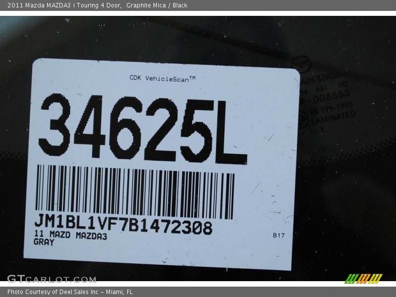 Graphite Mica / Black 2011 Mazda MAZDA3 i Touring 4 Door