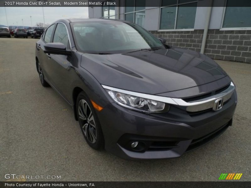 Modern Steel Metallic / Black 2017 Honda Civic EX-T Sedan