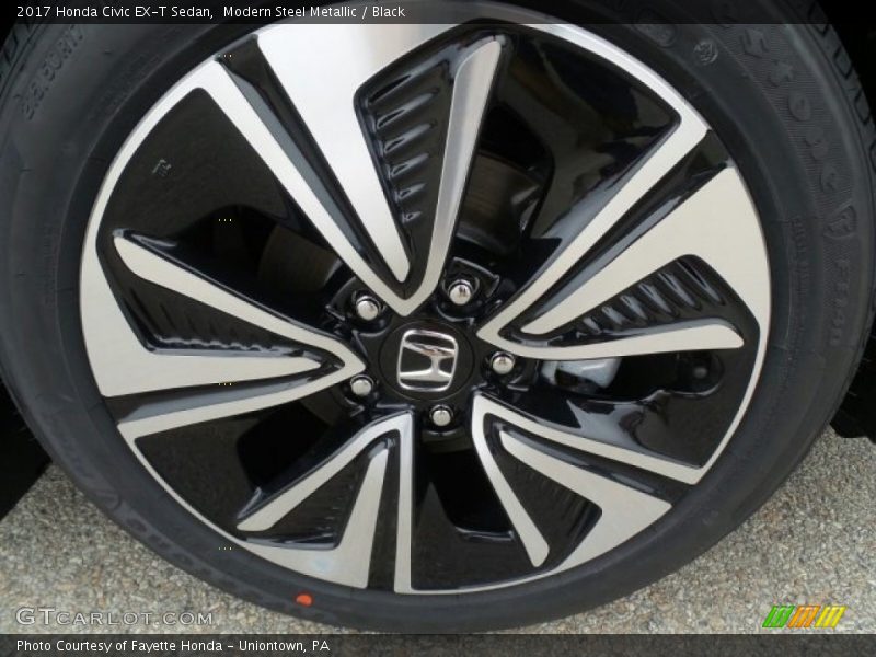 Modern Steel Metallic / Black 2017 Honda Civic EX-T Sedan