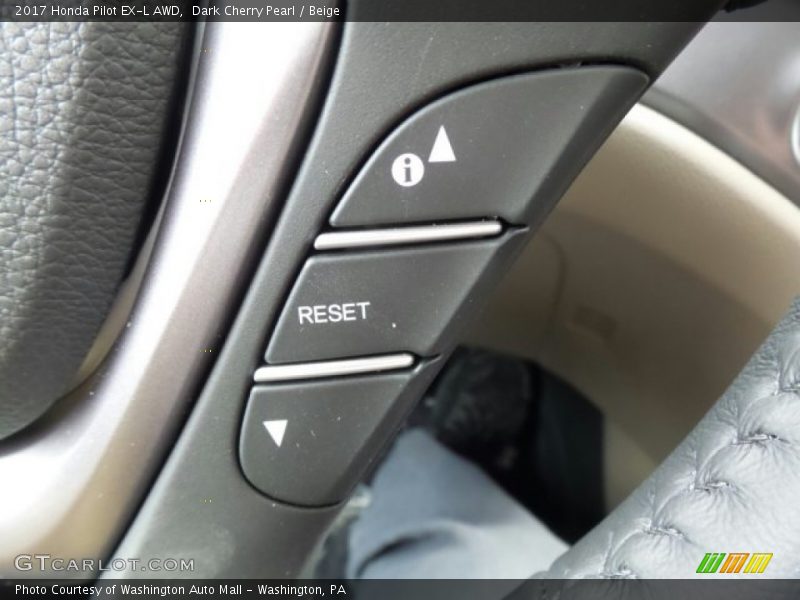 Dark Cherry Pearl / Beige 2017 Honda Pilot EX-L AWD