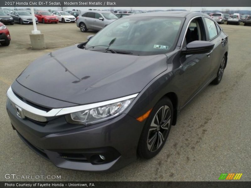 Modern Steel Metallic / Black 2017 Honda Civic EX-T Sedan