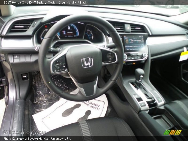 Modern Steel Metallic / Black 2017 Honda Civic EX-T Sedan