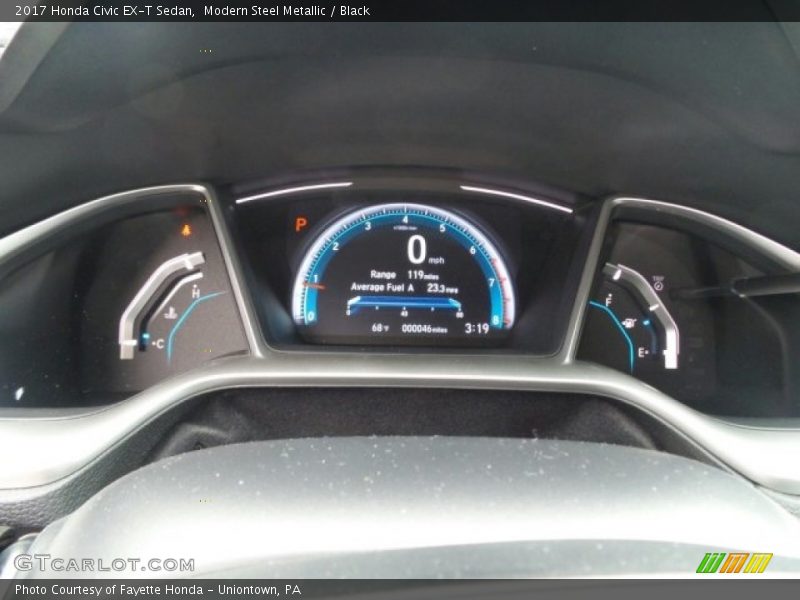 Modern Steel Metallic / Black 2017 Honda Civic EX-T Sedan