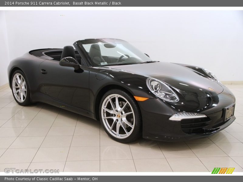 Basalt Black Metallic / Black 2014 Porsche 911 Carrera Cabriolet