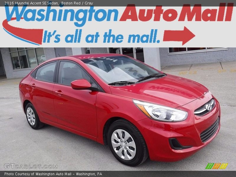 Boston Red / Gray 2016 Hyundai Accent SE Sedan