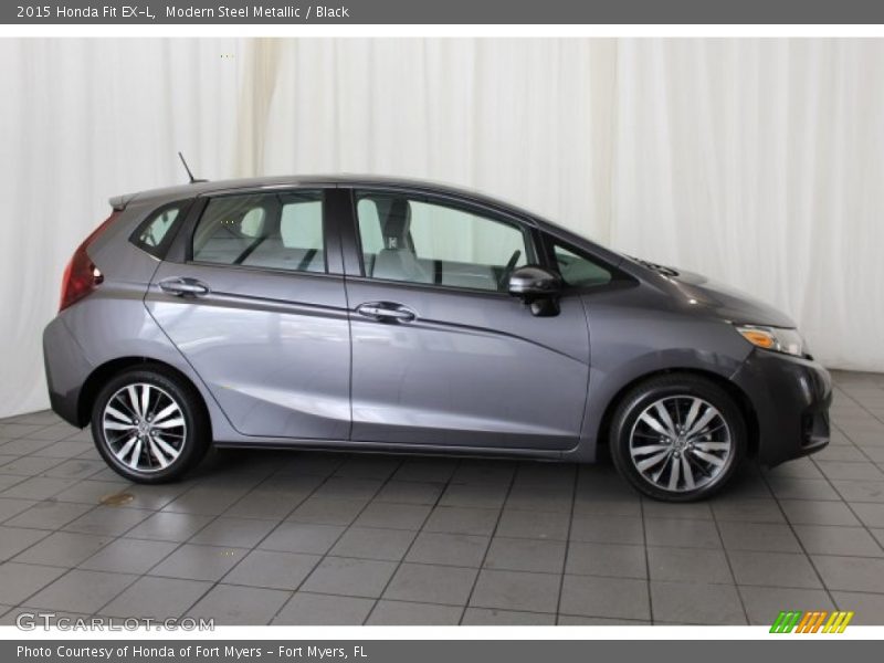 Modern Steel Metallic / Black 2015 Honda Fit EX-L